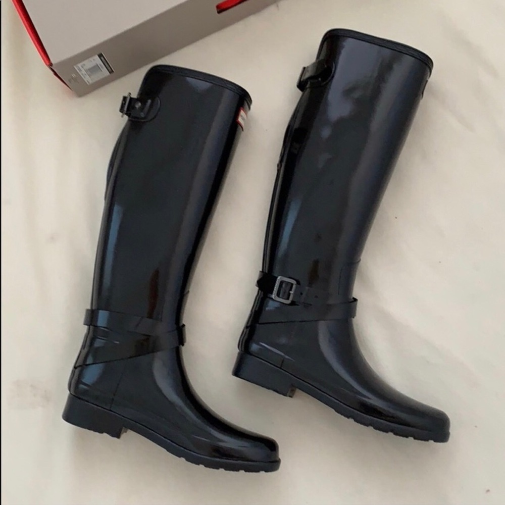 Authentic Hunter Boots Refined Glossy Black